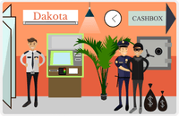 Thumbnail for Personalized Police Placemat V - Foiled Heist - Brown Hair Cop -  View