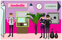 Thumbnail for Personalized Police Placemat VIII - Foiled Heist - Black Hair Woman Cop -  View