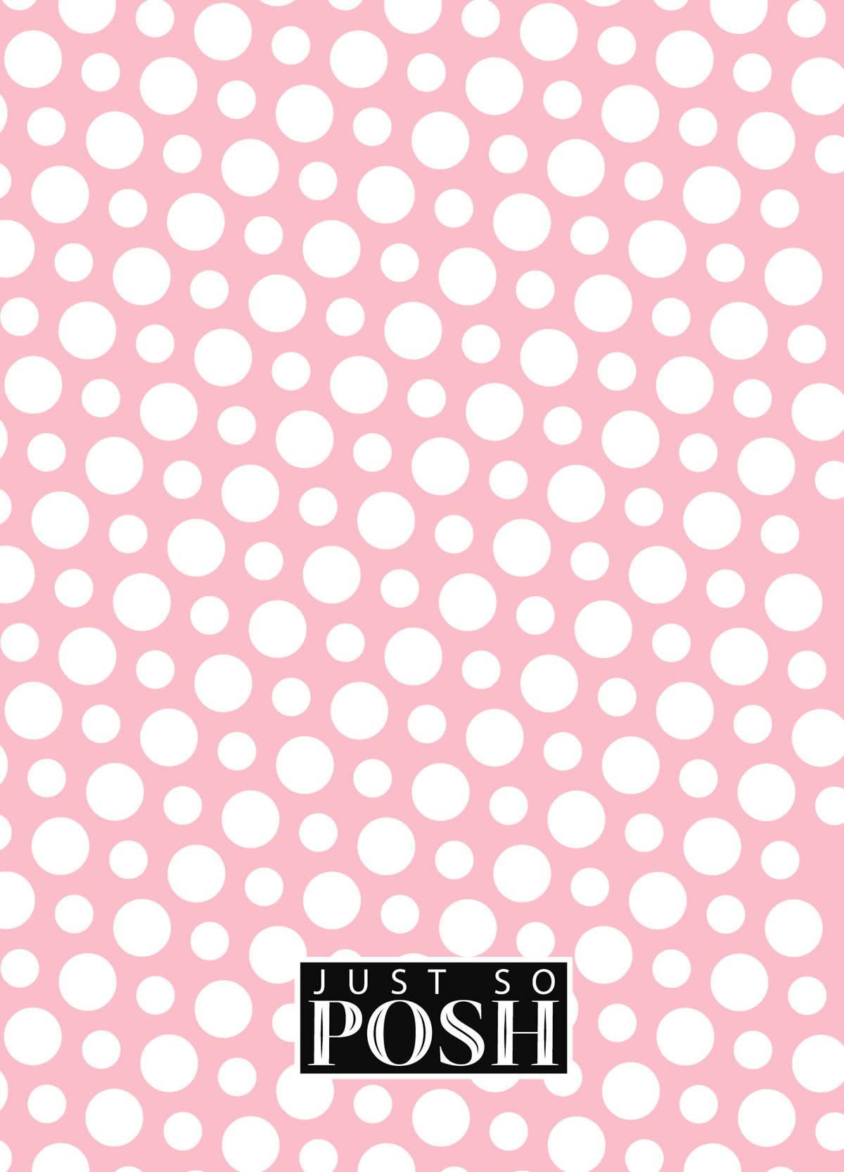 Personalized Polka Dots Journal - Pink and White - Circle Nameplate - Back View