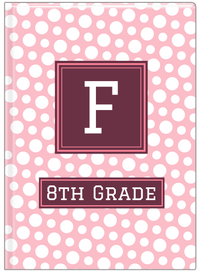 Thumbnail for Personalized Polka Dots Journal - Pink and White - Square Nameplate - Front View
