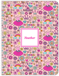 Thumbnail for Personalized Princess Notebook I - Pink Background - Square Nameplate - Front View
