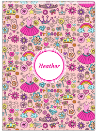 Thumbnail for Personalized Princess Journal I - Pink Background - Circle Nameplate - Front View