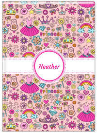 Thumbnail for Personalized Princess Journal I - Pink Background - Circle Ribbon Nameplate - Front View