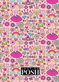 Thumbnail for Personalized Princess Journal I - Pink Background - Decorative Rectangle Nameplate - Back View