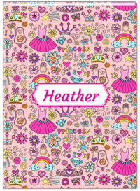 Thumbnail for Personalized Princess Journal I - Pink Background - Decorative Rectangle Nameplate - Front View