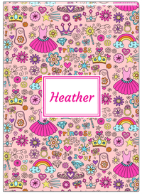 Thumbnail for Personalized Princess Journal I - Pink Background - Rectangle Nameplate - Front View