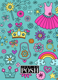 Thumbnail for Personalized Princess Journal VI - Teal Background - Back View