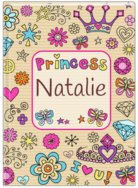 Thumbnail for Personalized Princess Journal VI - Brown Background - Front View