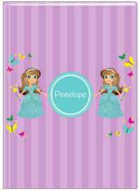 Thumbnail for Personalized Princess Journal VII - Purple Background - Brunette Princess - Front View