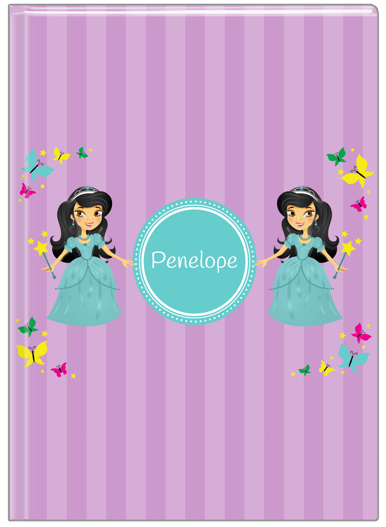 Personalized Princess Journal VII - Purple Background - Asian Princess - Front View