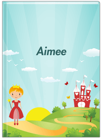 Thumbnail for Personalized Princess Journal VIII - Teal Background - Blonde Princess - Front View