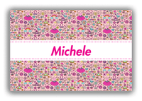 Thumbnail for Personalized Princess Canvas Wrap & Photo Print I - Pink Background - Ribbon Nameplate - Front View