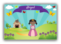 Thumbnail for Personalized Princess Canvas Wrap & Photo Print II - Teal Background - Black Princess I - Front View