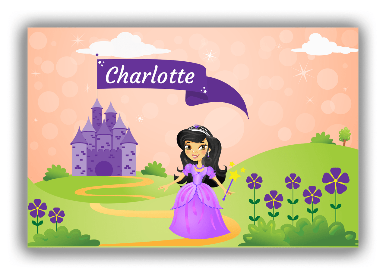 Personalized Princess Canvas Wrap & Photo Print V - Orange Background - Asian Princess - Front View