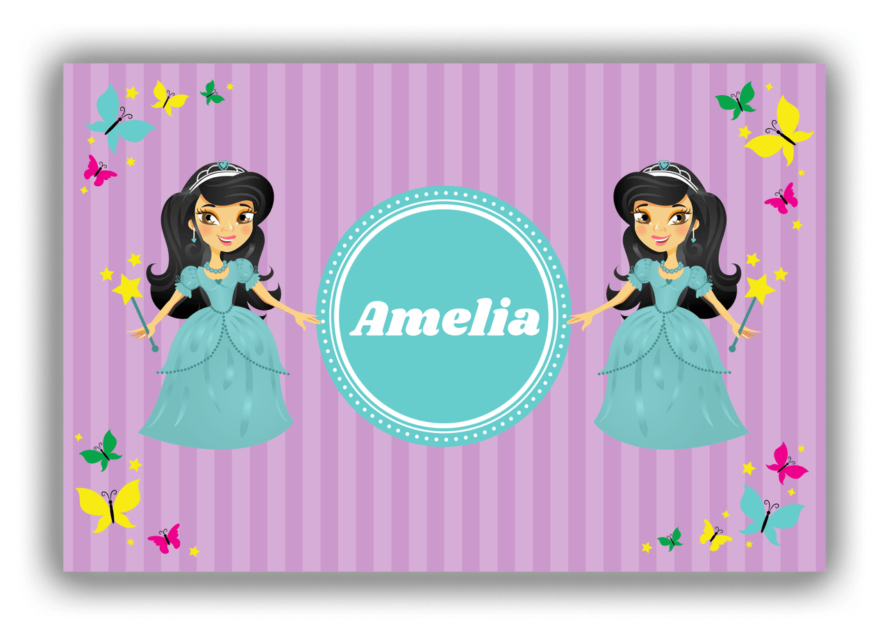 Personalized Princess Canvas Wrap & Photo Print VII - Purple Background - Asian Princess - Front View