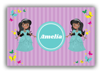 Thumbnail for Personalized Princess Canvas Wrap & Photo Print VII - Purple Background - Black Princess II - Front View