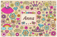 Thumbnail for Personalized Princess Placemat VI - Brown Background -  View