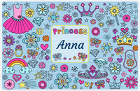Thumbnail for Personalized Princess Placemat VI - Blue Background -  View