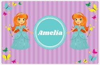 Thumbnail for Personalized Princess Placemat VII - Purple Background - Redhead Princess -  View