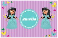 Thumbnail for Personalized Princess Placemat VII - Purple Background - Black Princess I -  View