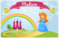 Thumbnail for Personalized Princess Placemat IV - Blue Background - Redhead Princess -  View