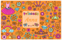 Thumbnail for Personalized Princess Placemat VI - Orange Background -  View