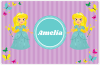 Thumbnail for Personalized Princess Placemat VII - Purple Background - Blonde Princess -  View