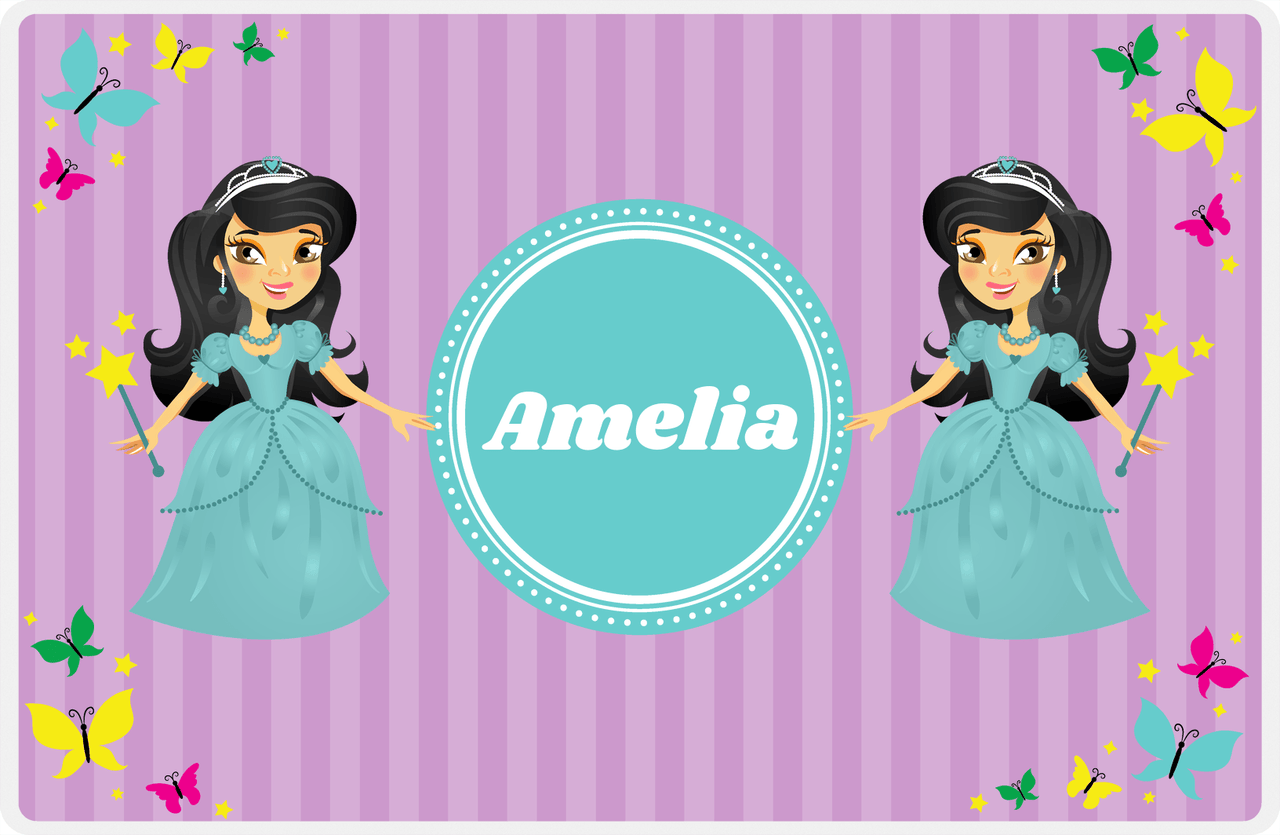 Personalized Princess Placemat VII - Purple Background - Asian Princess -  View
