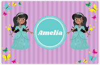Thumbnail for Personalized Princess Placemat VII - Purple Background - Black Princess II -  View