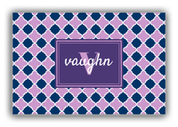 Thumbnail for Personalized Quatrefoil Canvas Wrap & Photo Print - Purple with Rectangle Nameplate - Front View