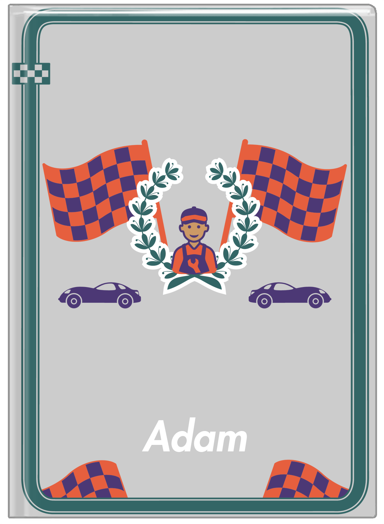 Personalized Racecar Journal I - Car I - Front View