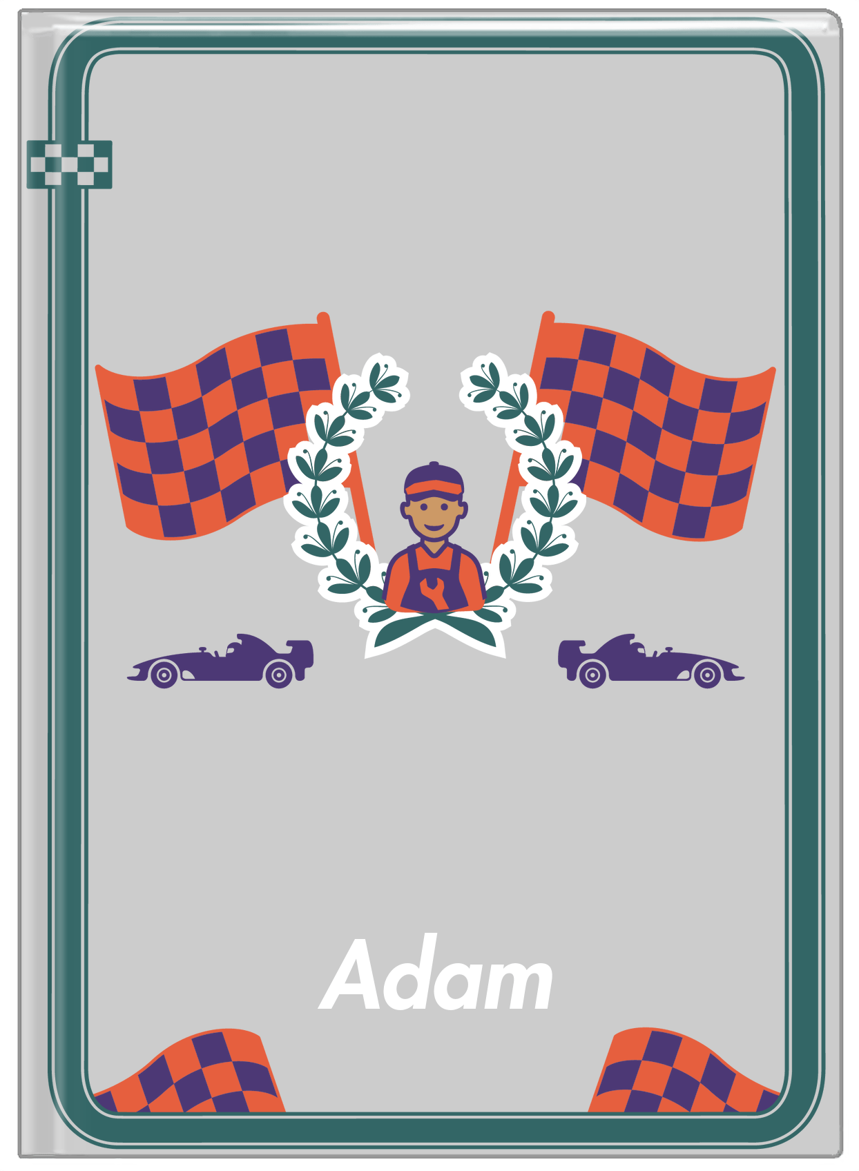 Personalized Racecar Journal I - Car III - Front View