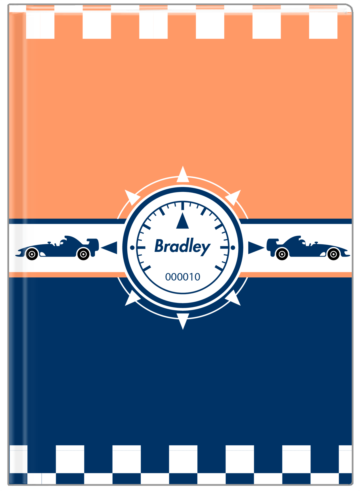 Personalized Racecar Journal IV - Car III - Front View