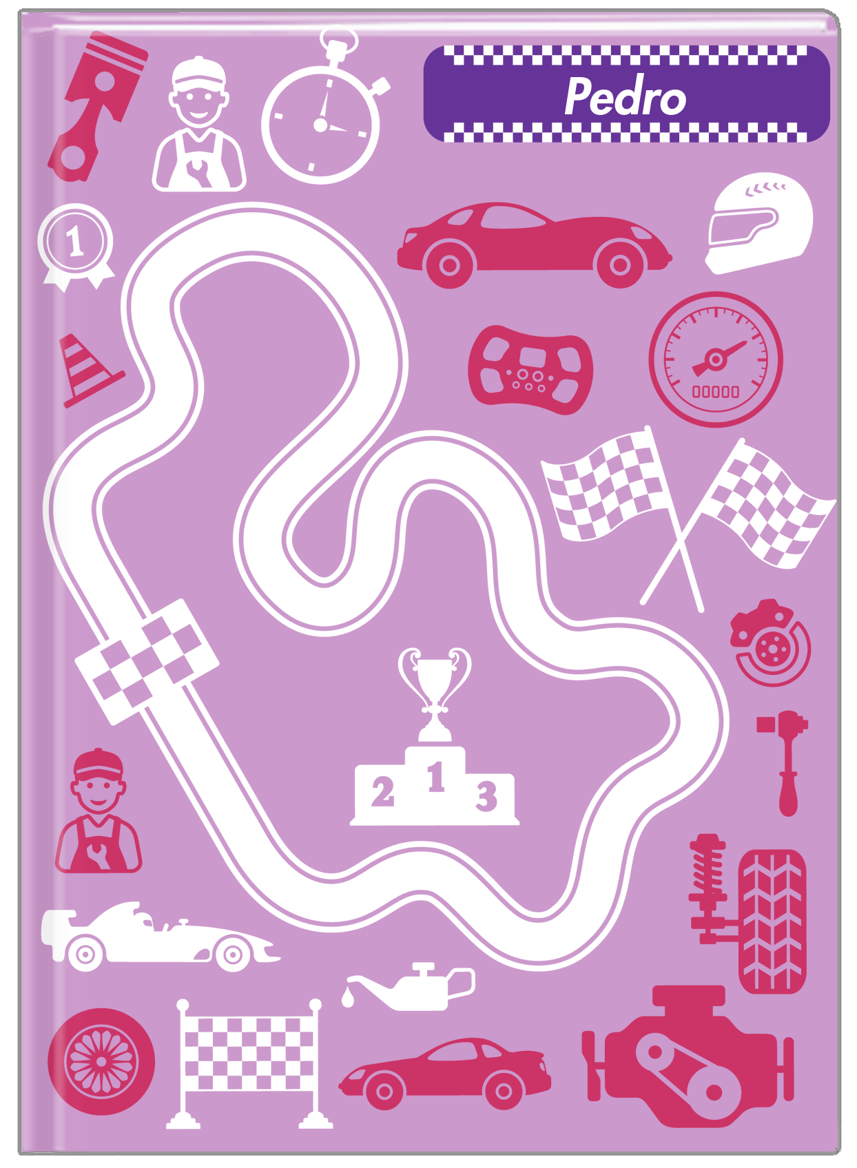 Personalized Racecar Journal VI - Car Parts II - Front View