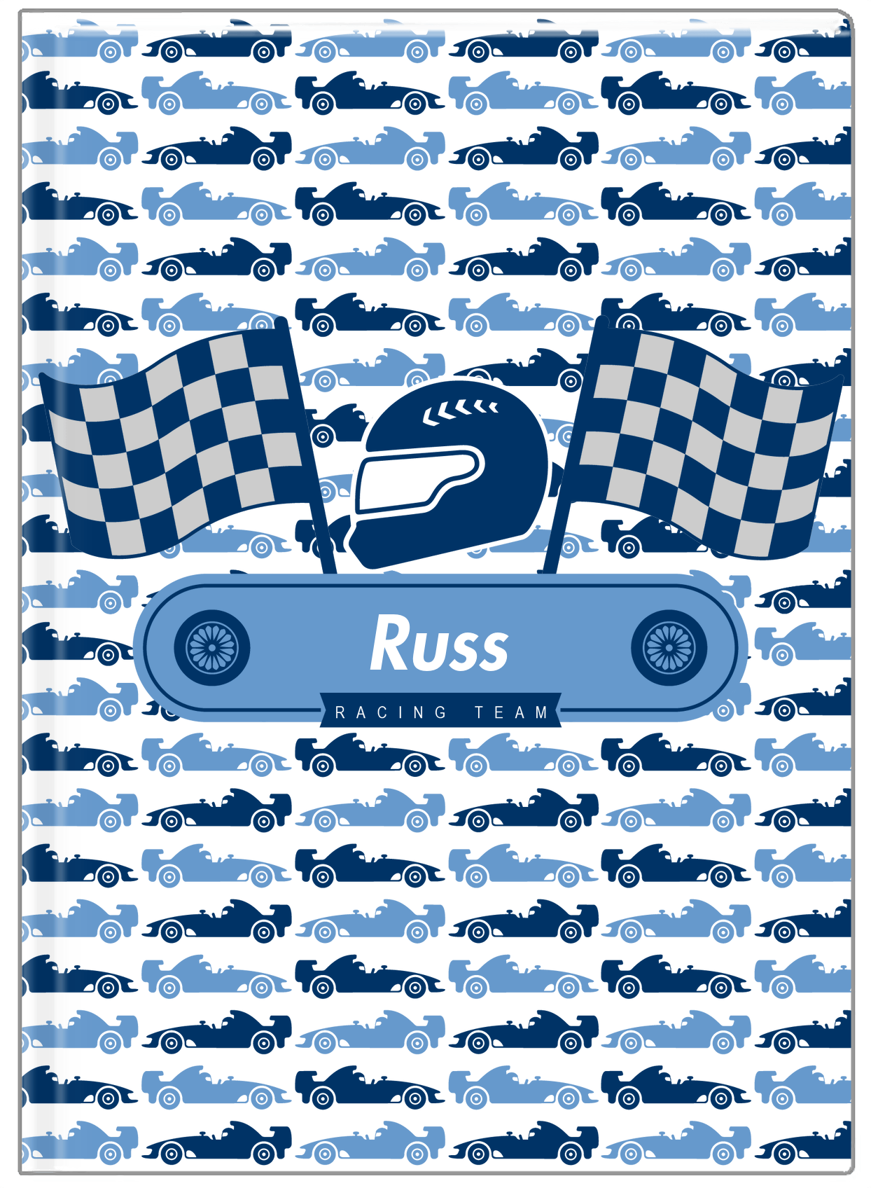 Personalized Racecar Journal VII - Racing Team III - Front View
