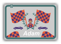 Thumbnail for Personalized Racecar Canvas Wrap & Photo Print I - Grey Background with Car I - Front View