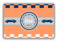 Thumbnail for Personalized Racecar Canvas Wrap & Photo Print IV - Orange Background with Car I - Front View