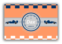 Thumbnail for Personalized Racecar Canvas Wrap & Photo Print IV - Orange Background with Car III - Front View