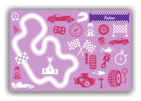 Thumbnail for Personalized Racecar Canvas Wrap & Photo Print VI - Pink Background with Nameplate II - Front View
