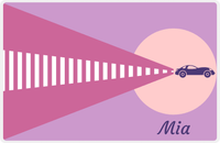 Thumbnail for Personalized Racecar Placemat - Retro I - Racecar 1 - Pink Background with Purple Car -  View