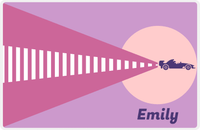 Thumbnail for Personalized Racecar Placemat - Retro I - Racecar 3 - Pink Background with Purple Car -  View