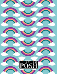 Thumbnail for Personalized Rainbows Notebook - Blue Background - Back View