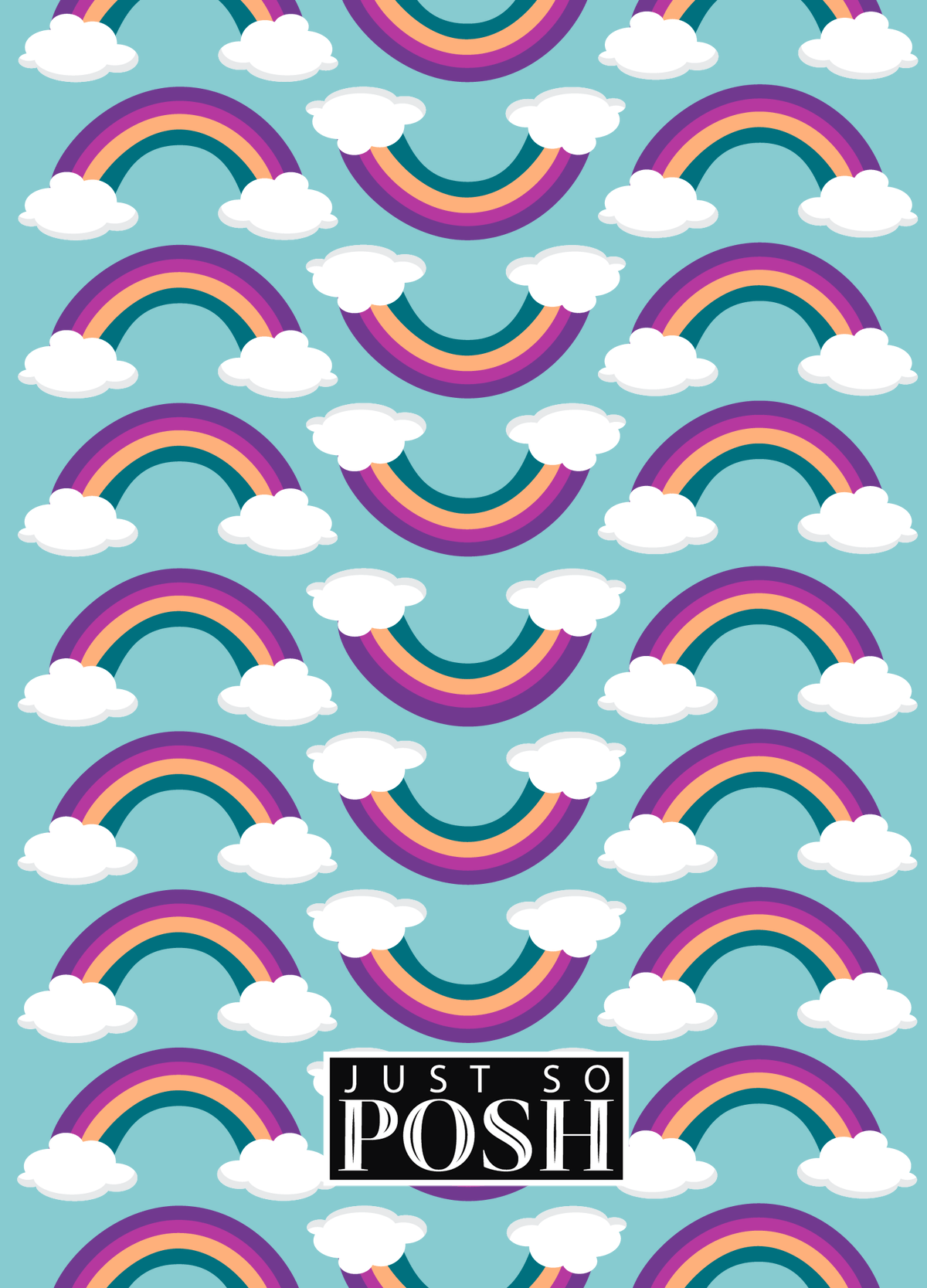 Personalized Rainbows Journal - Blue Background - Back View