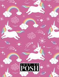 Thumbnail for Personalized Rainbows Notebook III - Unicorns - Rectangle Nameplate - Back View