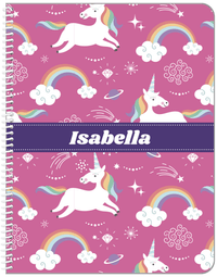 Thumbnail for Personalized Rainbows Notebook III - Unicorns - Ribbon Nameplate - Front View