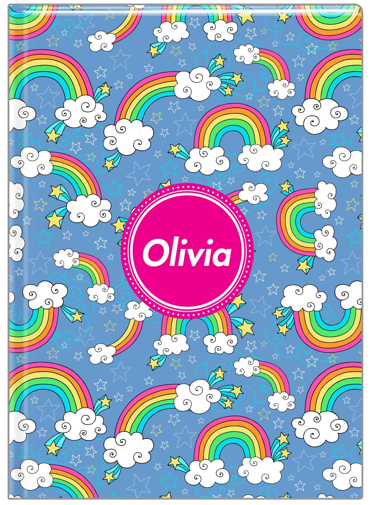 Personalized Rainbows Journal I - Circle Nameplate - Front View