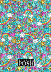 Thumbnail for Personalized Rainbows Journal II - Flower Power - Teal Background - Back View