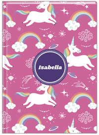 Thumbnail for Personalized Rainbows Journal III - Unicorns - Circle Nameplate - Front View