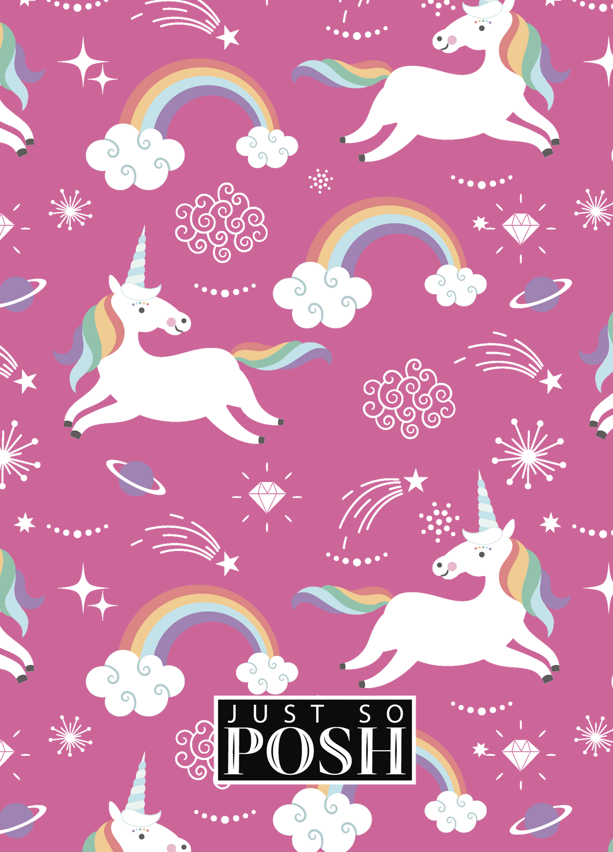 Personalized Rainbows Journal III - Unicorns - Ribbon Nameplate - Back View