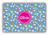 Thumbnail for Personalized Rainbow Canvas Wrap & Photo Print I - Circle Nameplate - Front View